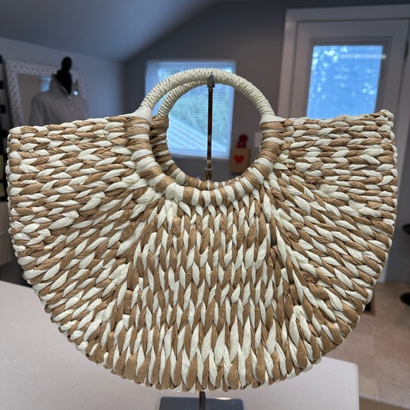 NWOT Handwoven Straw Handbag Spring Summer Vacation Clutch Bag Retro Stlyle - Picture 1 of 5